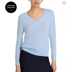 Bloomingdale's Sky Blue V-Neck Sweater
